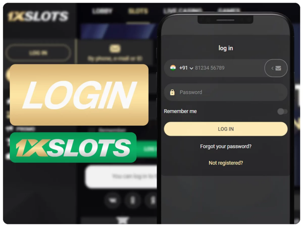 Iniciar sesión en la app móvil de 1xSlots